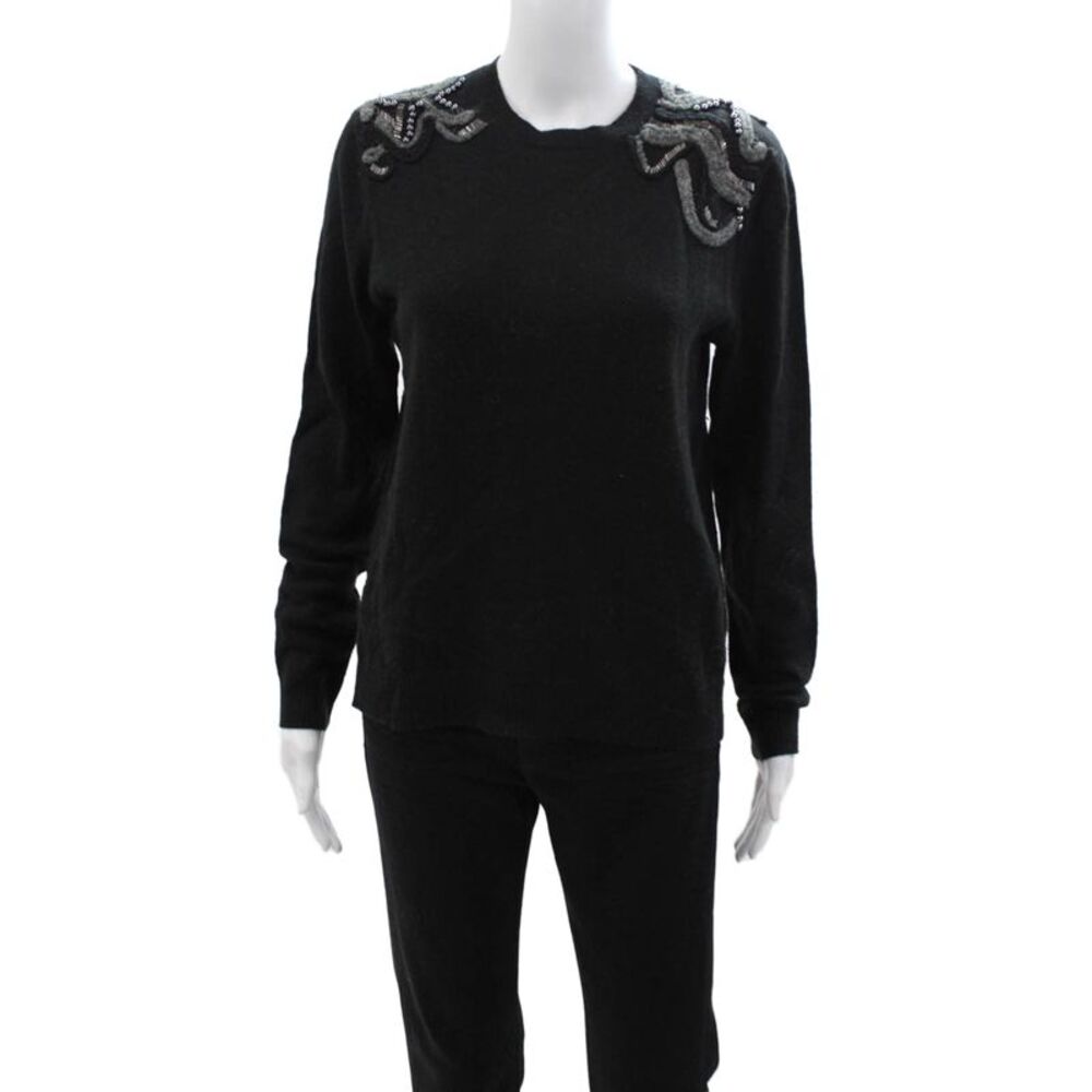 Charlotte Ronson Unisex Pullover Black Wool Cashmere Size XS